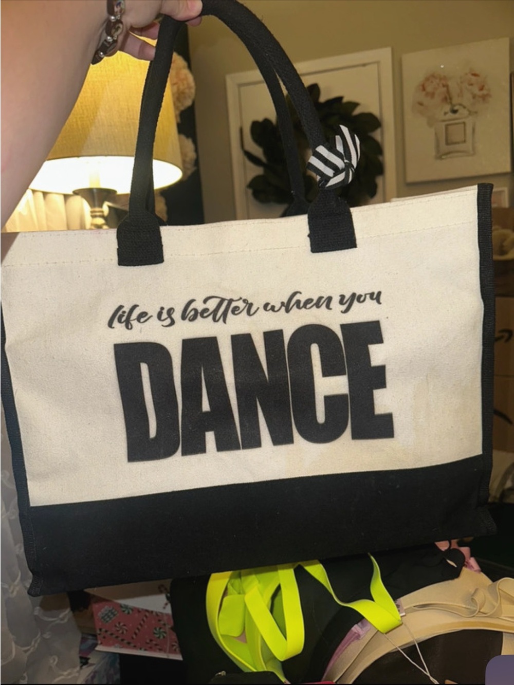 Canvas tote bag dance bag